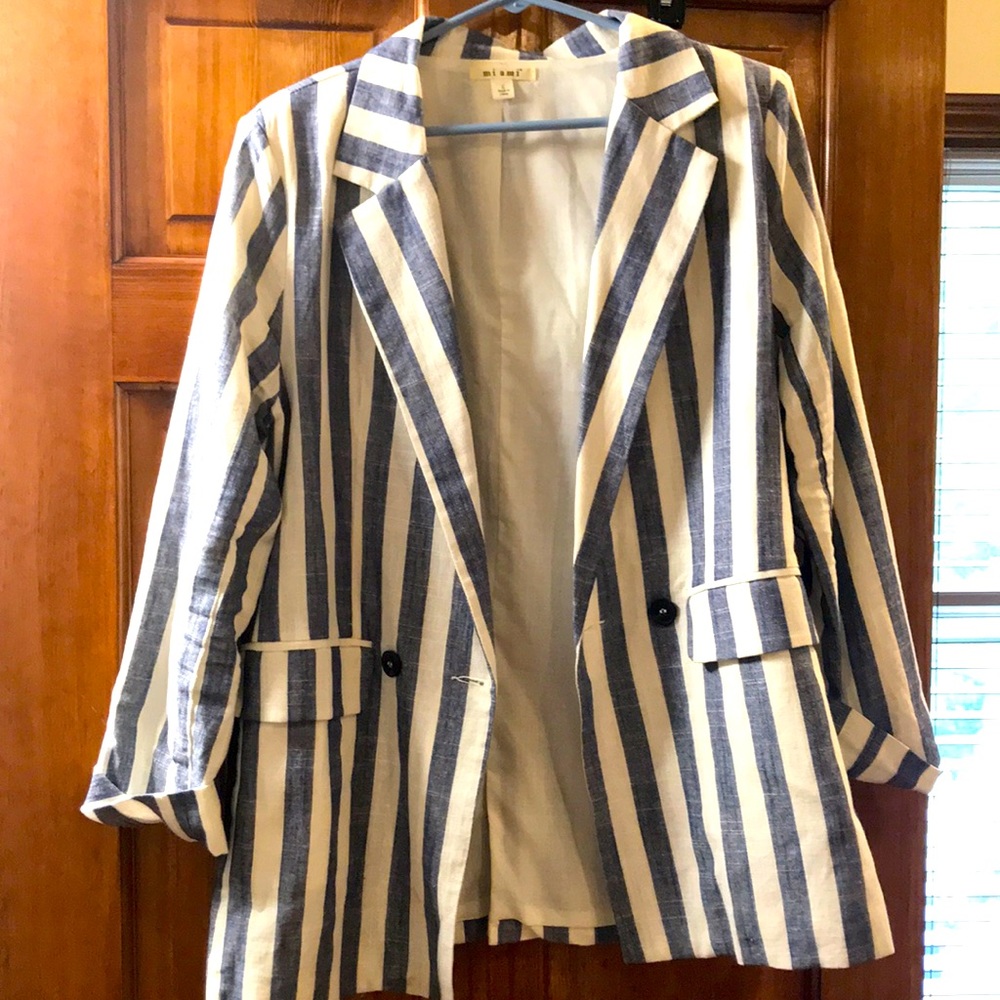 Blazer- Blue and white stripes